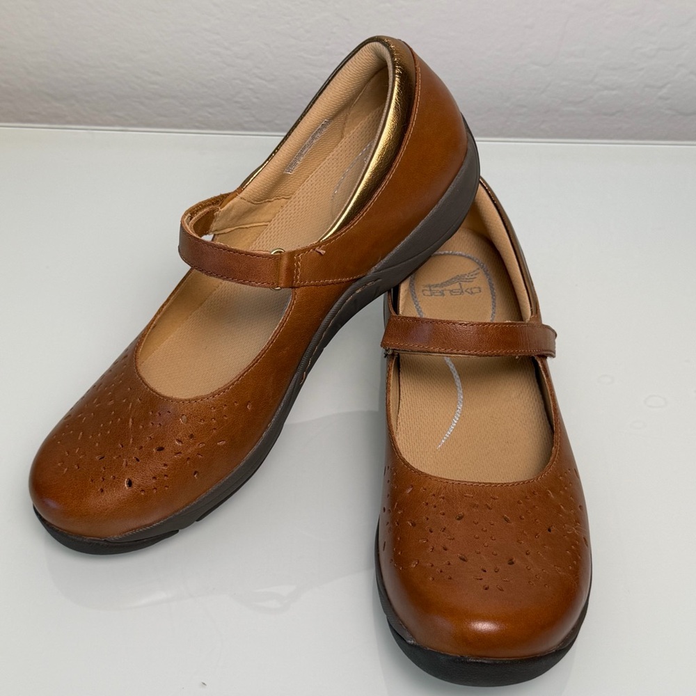 Dansko Stacy Women's Tan/Brown Leather Mary Jane Shoes Size 10.5/11 EU 41 - Picture 2 of 15